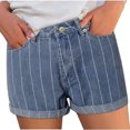 thumbnail image 2 of CEHVOM Femmes Mode Short en Denim à Bretelles Imprimées Poches Décontracté Fermeture Éclair Jeans à Franges Pantalon, 2 of 6