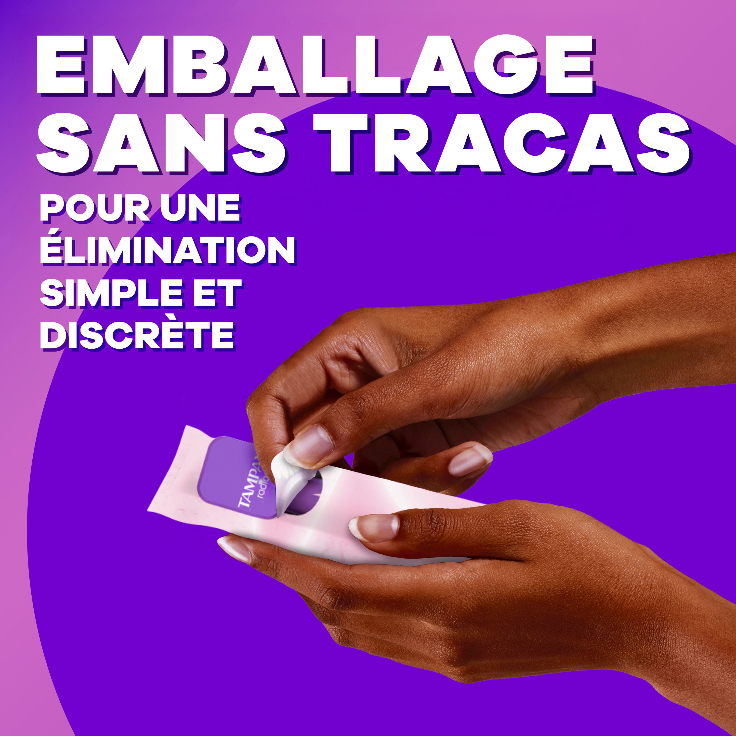 Tampax Radiant Emballage Multiple de Tampons, avec Tresse Anti-Fuites, Absorption Régulière/super, Non Parfumés