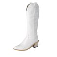 thumbnail image 2 of EGNMCR Bottes à Talons Hauts pour Femmes Jusqu'au Genou et Chaussures d'Hiver Style Ethnique à Perles à Franges à Talon Bas Bout Rond pour Femmes, 2 of 8