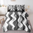 thumbnail image 1 of Erosebridal Ensembles de Literie Géométriques Noirs Format Double, Ensembles de Douillette Ombrée Abstraite avec Draps, Ensemble de Draps de Lit Réversible à Rayures Artistiques, Déco de Chambre Ultra Douce, 7 Pcs, 1 of 6