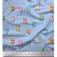 thumbnail image 1 of Soimoi Cotton Cambric Fabric Numbers & Alphabets Text Printed Craft Fabric by The Yard 42 Inch Wide, 1 of 3