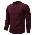 thumbnail image 2 of LIaqionyy Chandail pour Hommes Grande Taille Col Rond Tricot Manches Longues Hauts Chauds Automne Hiver Chandails, 2 of 4