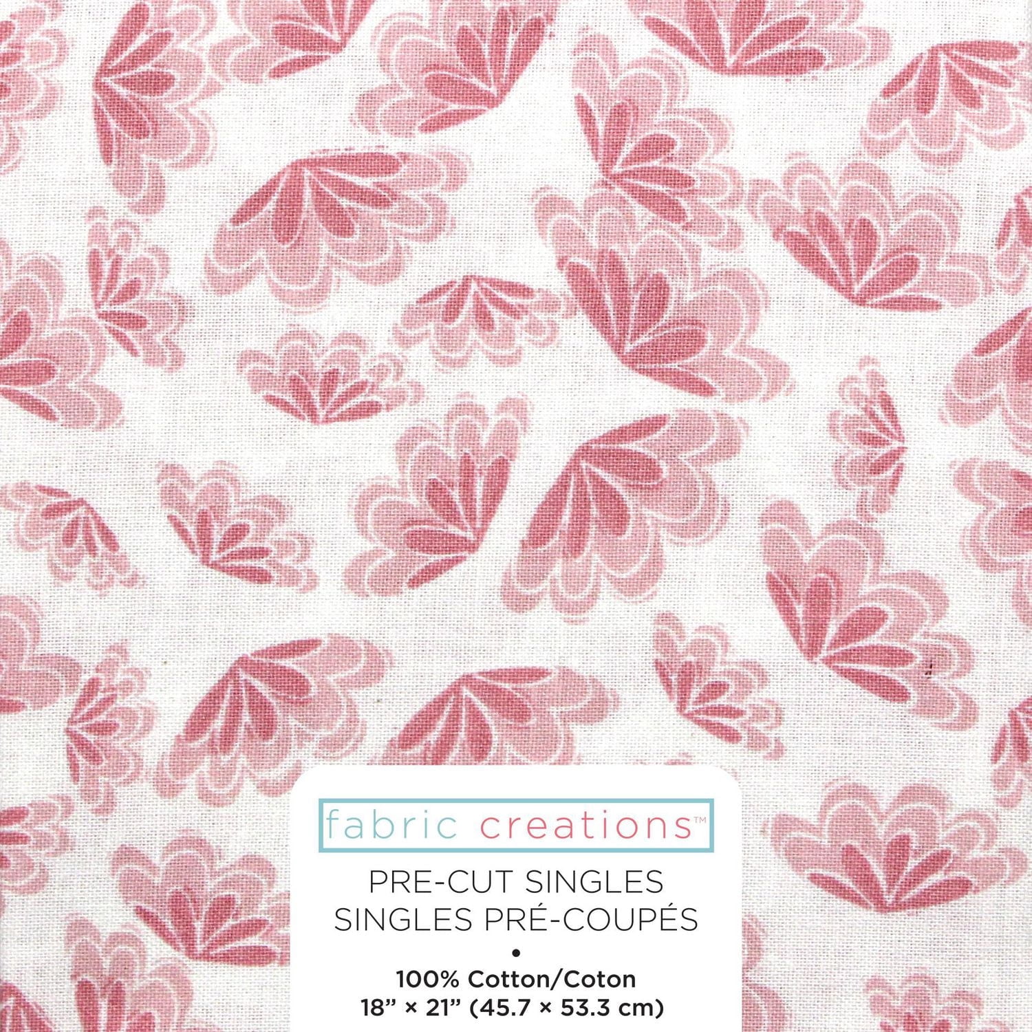 FABRIC CREATIONS rose Shells coupon fat quarter 45.7 × 53.3 cm (18 × 21 po)
