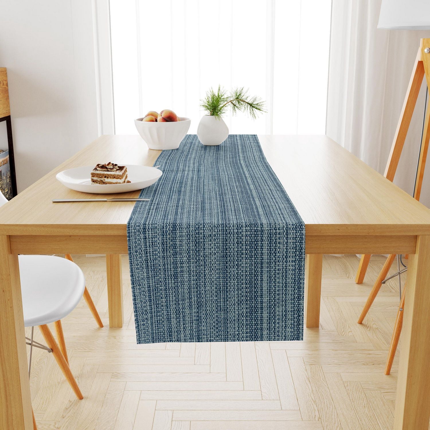 Chemin de table en coton classique décontracté Fabstyles, chemin de table tissé lavable pour salle à manger, cuisine, café et table de patio