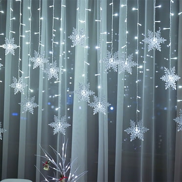 Staron Guirlandes Lumineuses de Noël 13 Pieds, Guirlandes à Flocon de Neige LED pour Fête, Mariage, Vacances, Intérieur Extérieur, Décorations de Sapin de Noël