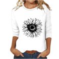 thumbnail image 1 of Xihbxyly Hauts pour Femmes Décontractés T-shirt Imprimé de Mode pour Femmes Blouse à Manches 3/4 Col Rond Hauts Décontractés, 1 of 2