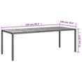thumbnail image 4 of vidaXL Garden Table Grey 250x100x75 cm Poly Rattan, 4 of 4