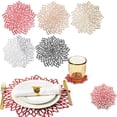 thumbnail image 1 of Yhmxh Gold Metallic Round Placemats Bulk Pressed Vinyl Leaf Dinning Kitchen Table Mats Decorations Setting Place Mats for Christmas Wedding Thanksgiving Party Event Holiday Autumn Harvest, 1 of 7