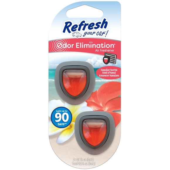 Assainisseur d’air Refresh Your Car! (parfum Soleil d’Hawaï, emballage de 2