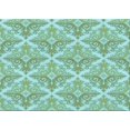 thumbnail image 1 of Ahgly Company Tapis d'Intérieur Rectangulaire Transitionnel Vert Aigue-Marine Lavable à la Machine, 7 Pieds x 10 Pieds, 1 of 7