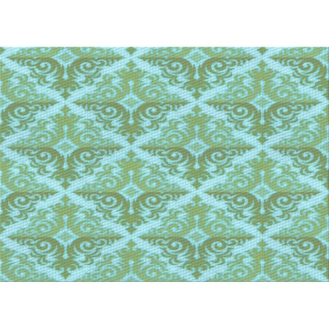 Ahgly Company Tapis d'Intérieur Rectangulaire Transitionnel Vert Aigue-Marine Lavable à la Machine, 7 Pieds x 10 Pieds