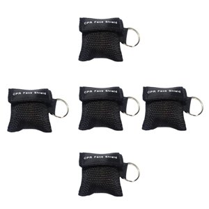 5 PCS CPR Masques de premiers soins Kits de porte-clés à sens unique Kits d'urgence portatifs (noir)