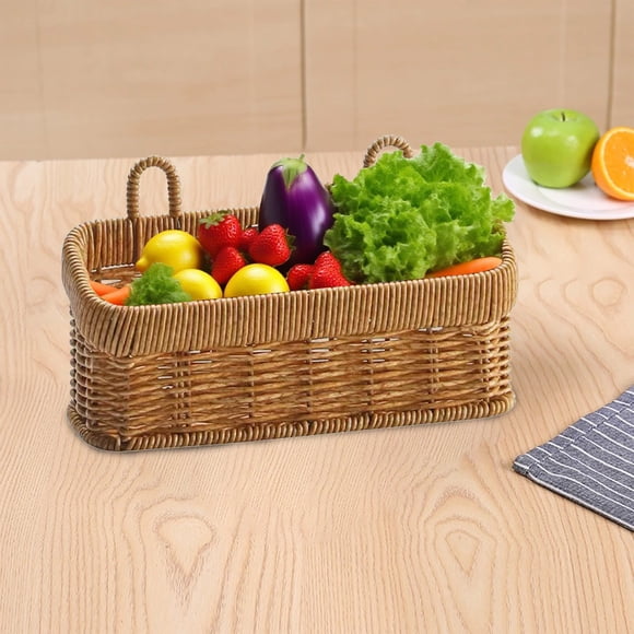 Tranfacy Kitchen Decorations,Wicker Basket,Imitation Vines Weaving Storage Basket - Wall Decoration Flower Arrangement Storage Basket - Wall Hanging Basket