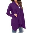 thumbnail image 4 of UPPADA Long Button Down Cardigans for Women Dressy Cardigan Open Front Sweater Open Back Sweatshirts with Pockets Purple,M, 4 of 6