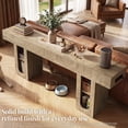 thumbnail image 4 of OMCHOM Console Table 78.4in Wood Entryway Sofa Table, Built-in USB Charging Station, Narrow Behind Couch Style with Storage Shelves for Hallway Foyer Living Room Decor(Beige), 4 of 7