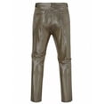 thumbnail image 3 of Lovzfmll Men's Metallic Sheen Straight-Leg Pants with Check Pattern, Perfect for Stage Performances and Night Outings Gold, L, 3 of 3