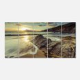 thumbnail image 2 of Sunset at Beach Vintage Style - Modern Seascape Canvas Artwork, 2 of 3