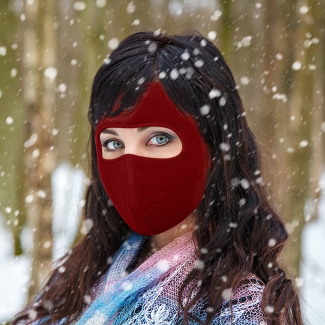 TOUMENY Winter Face Mask, Thickened Fleece Neck Ear Protection for Skiing Snowboarding, Cold Weather Windproof Breathable Full Coverage Balaclava