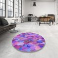 thumbnail image 4 of Ahgly Company Tapis d'Intérieur Lavable en Machine Carré Transitionnel Violet, 5 Pieds Carré, 4 of 7