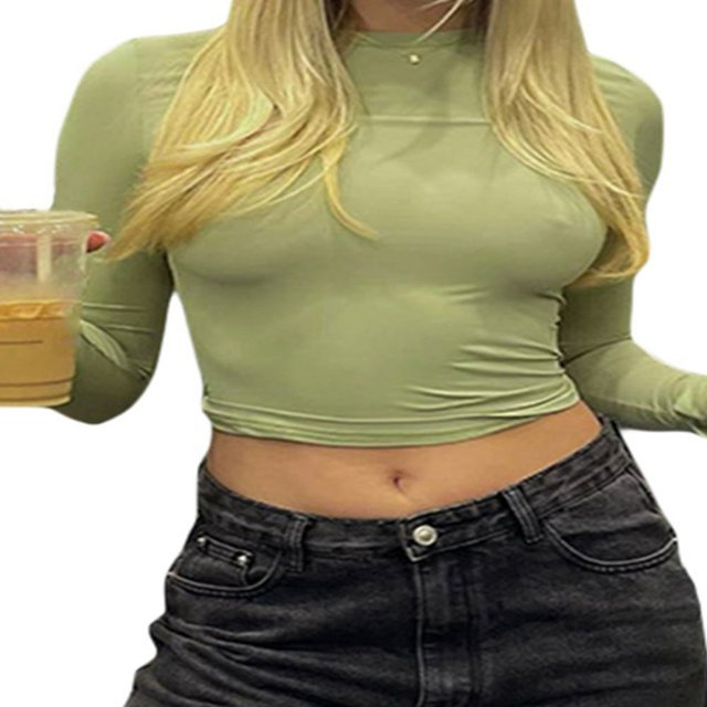 Blouse Mode Urbaine à Manches Longues Unie pour Femmes
