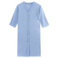 thumbnail image 5 of SNNROO Women Button down Robe 3/4 Sleeve Nightgowns Lightweight Bathrobe Sleepwear Loungewear with Pockets, 5 of 5
