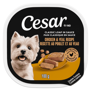 Cesar Classic Loaf in Sauce Chicken & Veal Recipe Soft Wet Dog Food