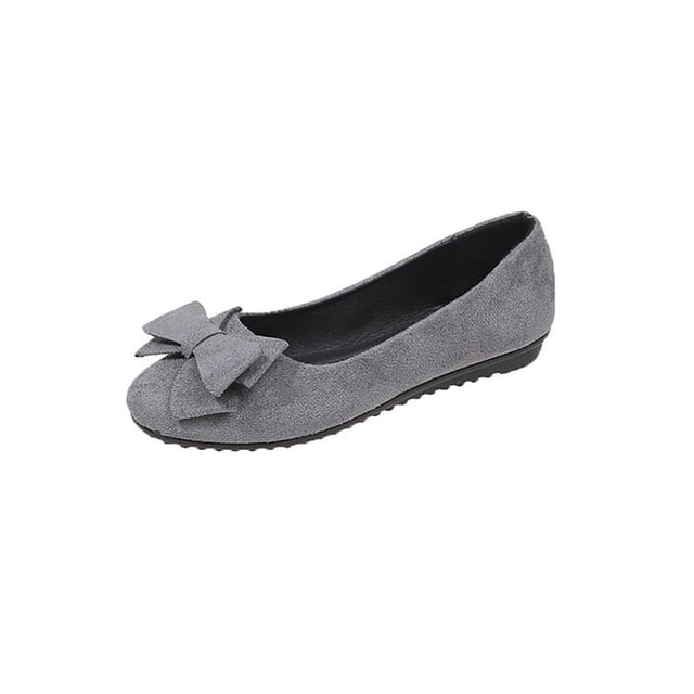 Wo-Fusoul Casual Shoes for Women, Lightweight Soft-Soled Bowknot Comfortable Flats, Fashionable Spring Style Large Size, Suede Loafers