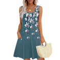 thumbnail image 1 of Ovzne Robes pour Femmes Robe Décontractée Ample d'Été Imprimée Sans Manches Col en V Ensemble Haut/chemise Grande Taille Robe Imprimée Liquidation, 1 of 6