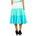 thumbnail image 4 of Bimba Flaired Cotton Boho Summer Skirt Elastic Waist Mid-Calf Ruffle Skirts, 4 of 7