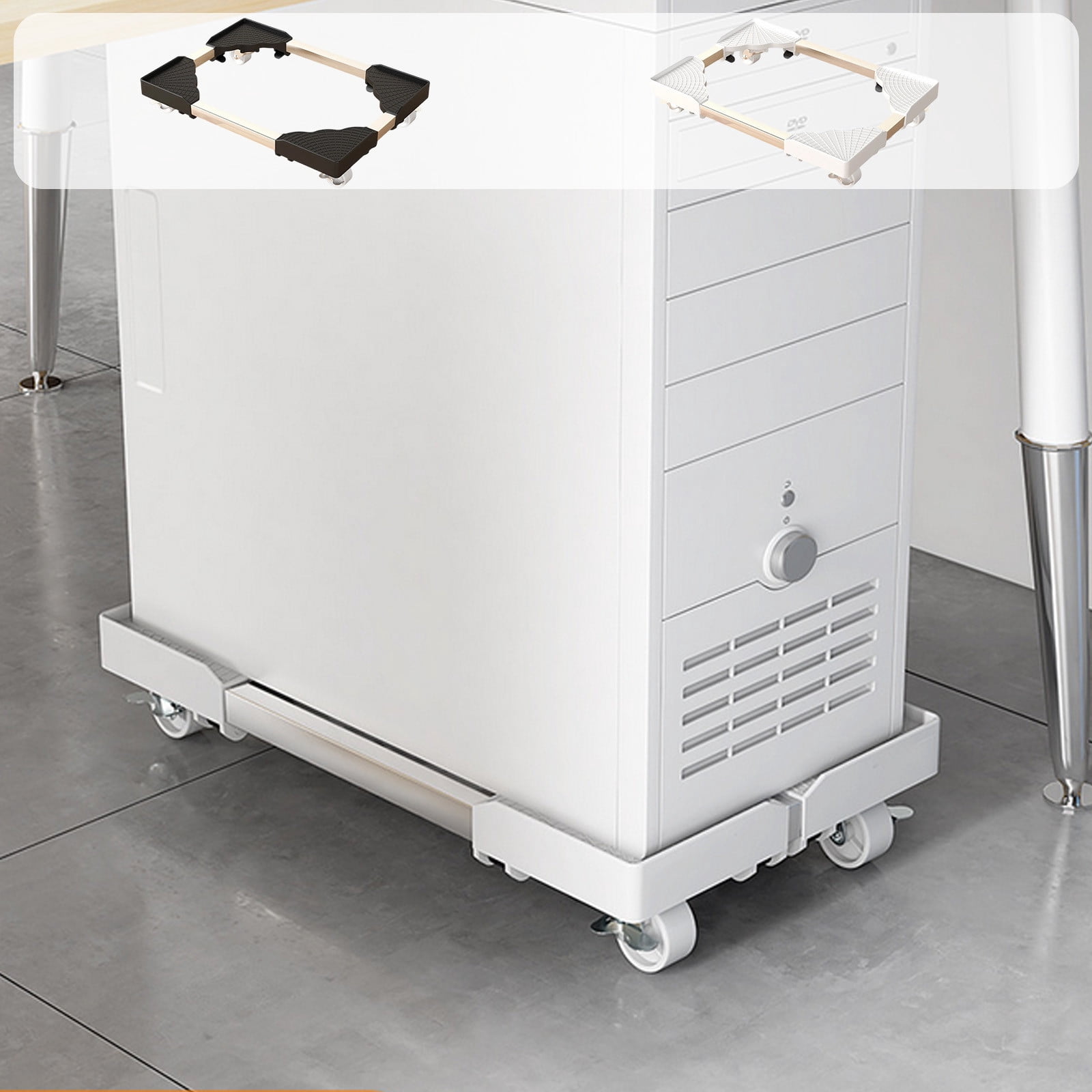 Sentmoon Mobile Computer Tower Stand Retractable Base with Universal Wheels Rolling Caster Under Desk Organizer Adjustable Office Storage PC Case Easy Transport Home Workstation Setup