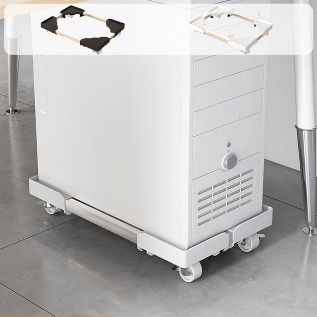 Sentmoon Mobile Computer Tower Stand Retractable Base with Universal Wheels Rolling Caster Under Desk Organizer Adjustable Office Storage PC Case Easy Transport Home Workstation Setup
