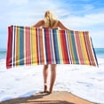 thumbnail image 1 of Serviette de Plage en Microfibre Super Absorbante Mince Compacte Portable Couverture de Plage Serviette pour Voyage Serviette de Piscine Plage Adultes Hommes Femmes Enfants, 1 of 6