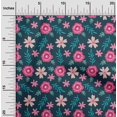 thumbnail image 1 of oneOone Polyester Lycra Fabric Leaves & Floral Artistic Printed Craft Fabric BTY 56 Inch Wide, 1 of 4