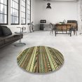 thumbnail image 3 of Ahgly Company Indoor Round Abstract Avocado Green Abstract Area Rugs, 8' Round, 3 of 6