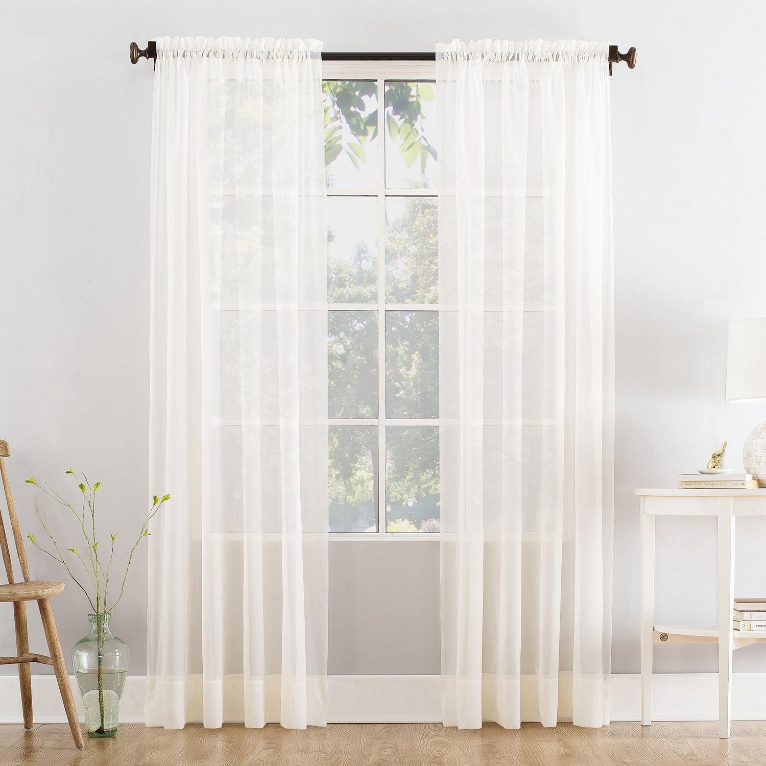 Mainstays Marjorie Sheer Voile Curtain Panel Pair