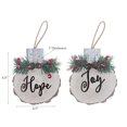 thumbnail image 2 of Christmas Flat Wood Log Ornament - Set of 4, 2 of 3