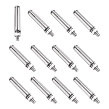 Unique Bargains 12Pcs M6 x 60mm Expansion Screw Bolts Sleeve Anchoring Fastener for Wall Concrete Brick Walls Drywall, Silver
