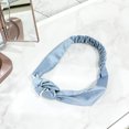thumbnail image 3 of Scünci Satin Blue Headwrap, 3 of 4