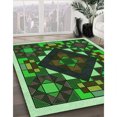 thumbnail image 3 of Ahgly Tapis Rectangulaire Lavable en Machine Intérieur Transitionnel Vert Forêt Foncé, 7 Pieds x 9 Pieds, 3 of 7