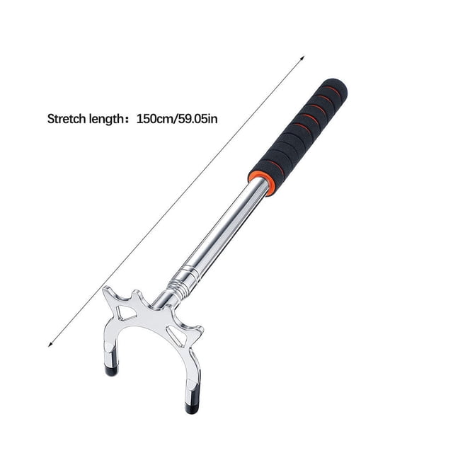 VONKY Pont de Signal à Conception Télescopique, Support de Billard à Fourche Haute, Bâton de Piscine en Acier Inoxydable, Réglable et Rétractable, Articles de Sport, Fourche Haute