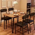 thumbnail image 3 of IdealHouse 5-Piece Dining Table Set with Upholstered Chairs, Space-Saving Kitchen Table for Small Spaces, Retro, 3 of 7