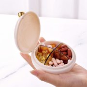 Plastic Daily Travel Pill Organizer | 4 Compartment Small Pill Case | Portable Container for Pocket Purse | Compact Medicine Holder for Home and Trip