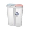 thumbnail image 1 of Promotion!Boîte de Rangement Alimentaire de Cuisine avec Couvercles et Compartiments pour Grains/sucre/farine/riz/noix/collations 2500ML (2 Compartiments), 1 of 14