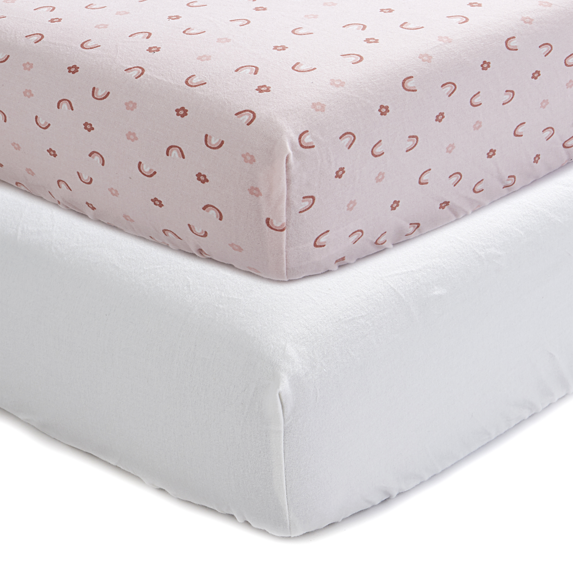 Draps pour lit de bébé en flanelle de coton biologique pour filles George Baby (2 pièces)