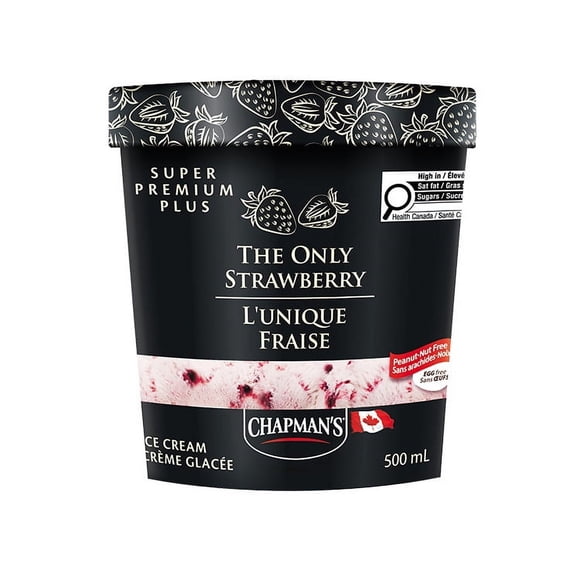 Chapman's Super Premium Plus la Seule Crème Glacée à la Fraise en Pot 500ml