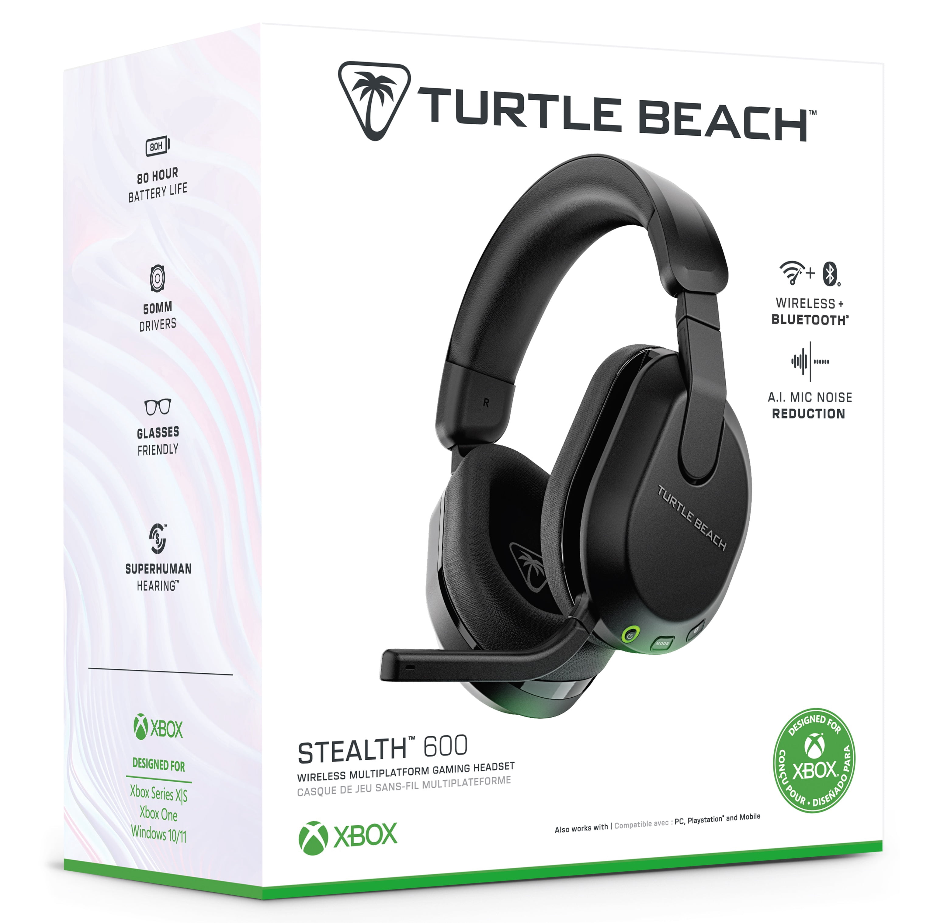 Turtle Beach® Stealth™ 600 – Black for Xbox Series X|S, Xbox One, PC, PS5™, PS4™, & other Bluetooth® Equipped Mobile Devices, Xbox Series X/S