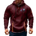 thumbnail image 3 of Styesk Sweatshirts for Men Men's Spring And Fall Printed Hooded Sweatshirt Zipper Multi-Pocket Pullover Sweatshirt, 3 of 4