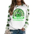 thumbnail image 4 of Pompotops Femmes St. Patrick'S Day Mode Imprimé en Vrac Manches Longues Chemisier Col Rond Casual Pull Tops Pullshirt Dégagement, 4 of 5