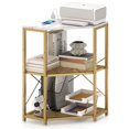 thumbnail image 1 of Costway Corner Printer Stand with Charging Station Adjustable Metal Mesh Shelf White, 1 of 10