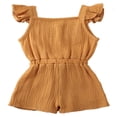 thumbnail image 2 of Toddler Baby Girls Fly Sleeve Ruffled Waistband Romper Outfits, 2 of 4